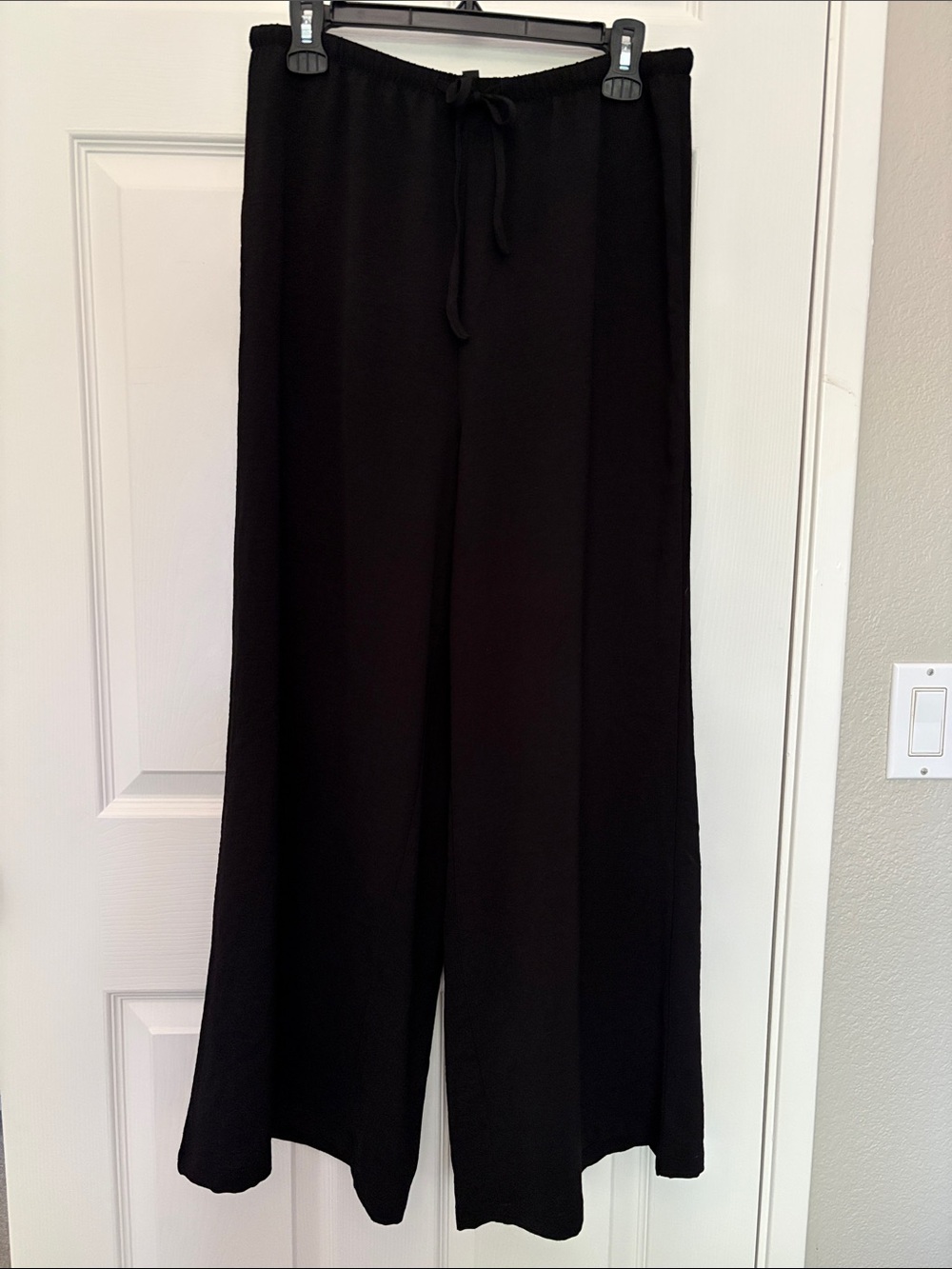 Adrianna Papell Black Wide-Leg Drawstring Pants